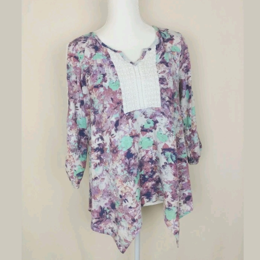 ⬇$20Nine West blouse shirt top small boho peasent
